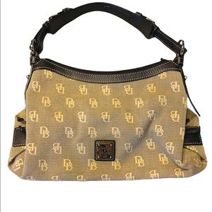 Dooney & Burke Signature Logo Shoulder Hobo Bag EUC